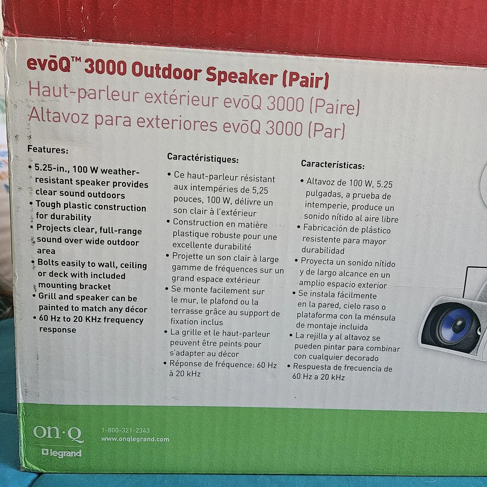 evoQ 3000 Outdoor Speakers Pair - White/Gray - Picture 8 of 10